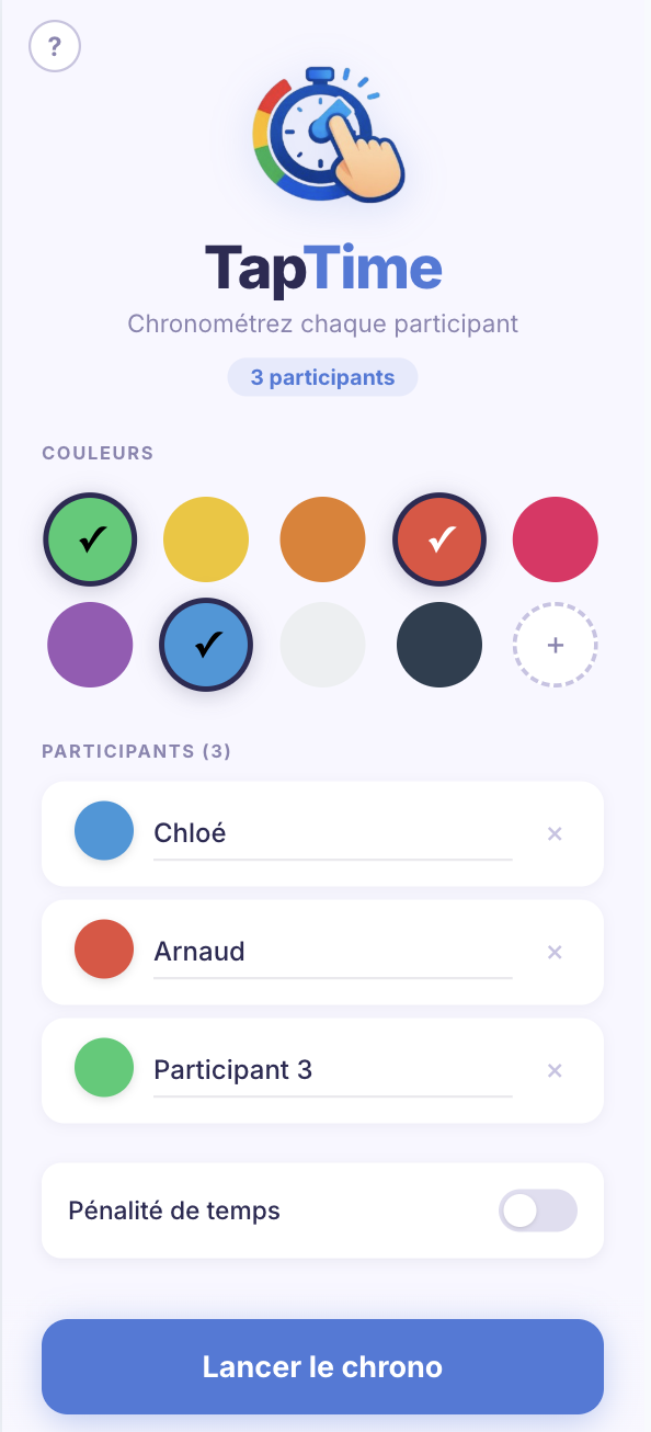 TapTime - Configuration